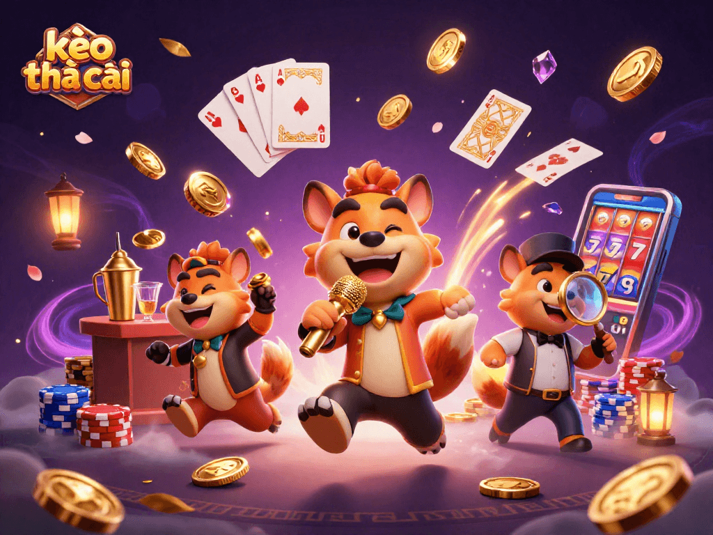Engage with kèo nhà cái as hyenas entertain in a vibrant casino scene filled with treasures.
