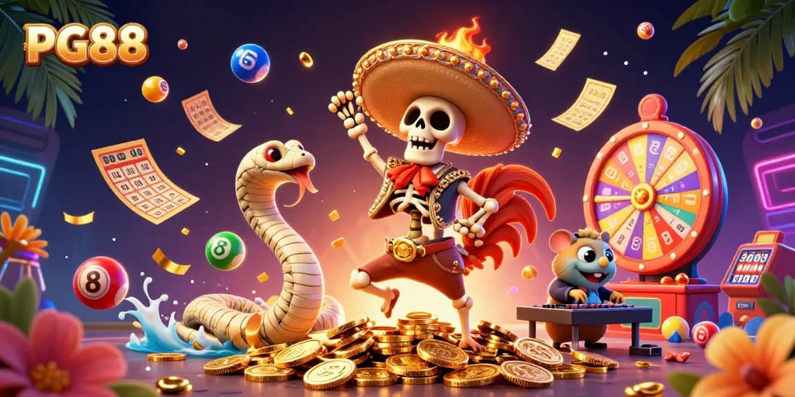 Engage in exciting games at PG88 with colorful gambling elements and dynamic characters.