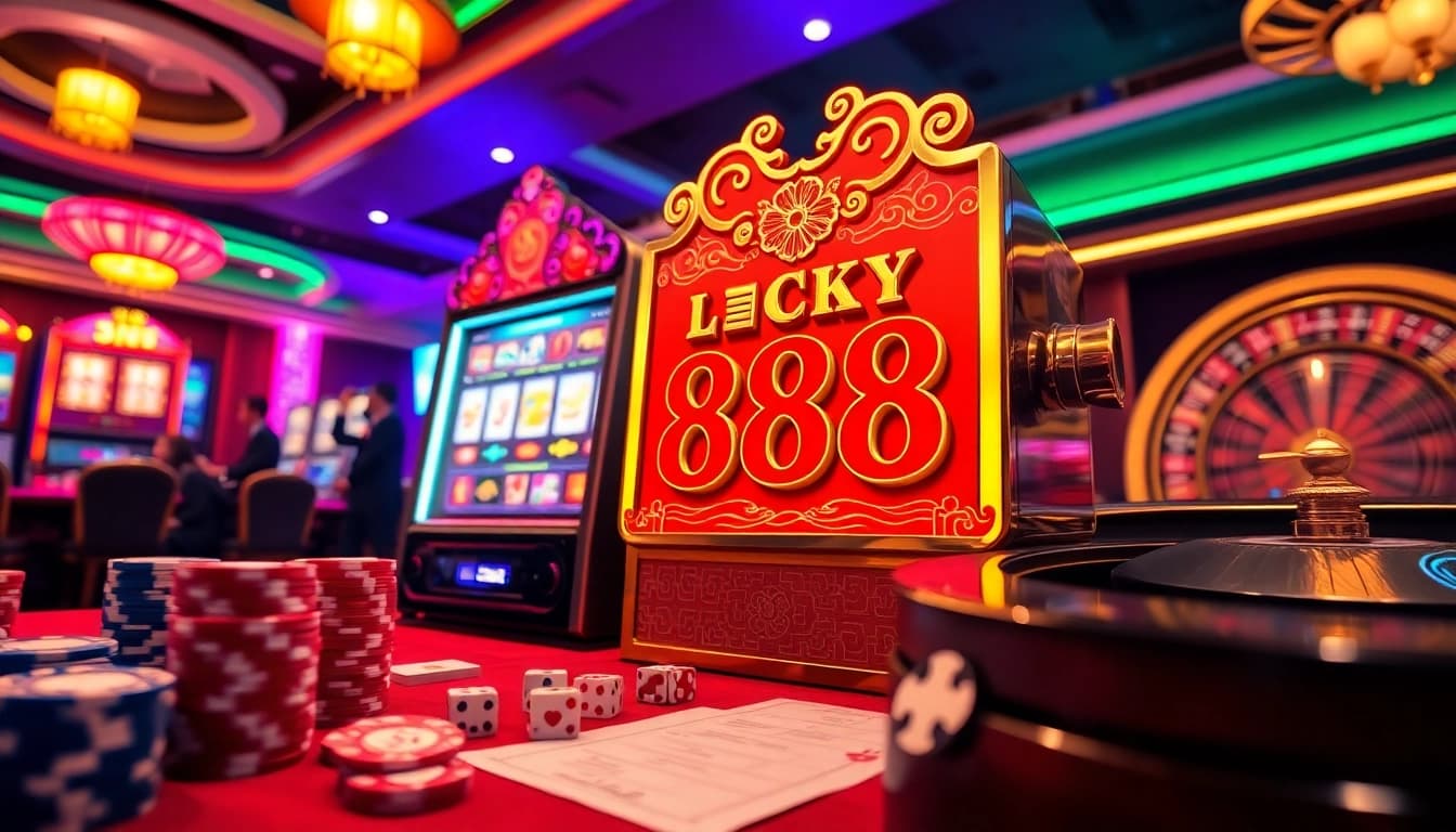 Experience thrilling gameplay with the lucky88 bet at an exciting casino scene with vibrant visuals.
