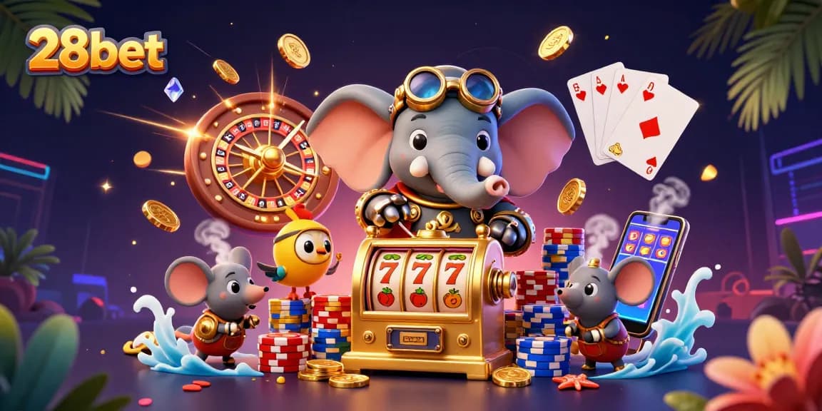 Experience exhilarating wins at 28bet with our vibrant casino scene featuring thrilling slot games and rich rewards.