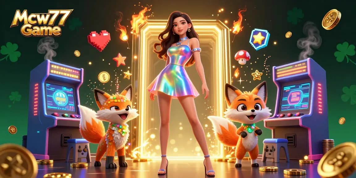 Engage with Mcw77 Game for thrilling action in a vibrant casino atmosphere featuring colorful characters.