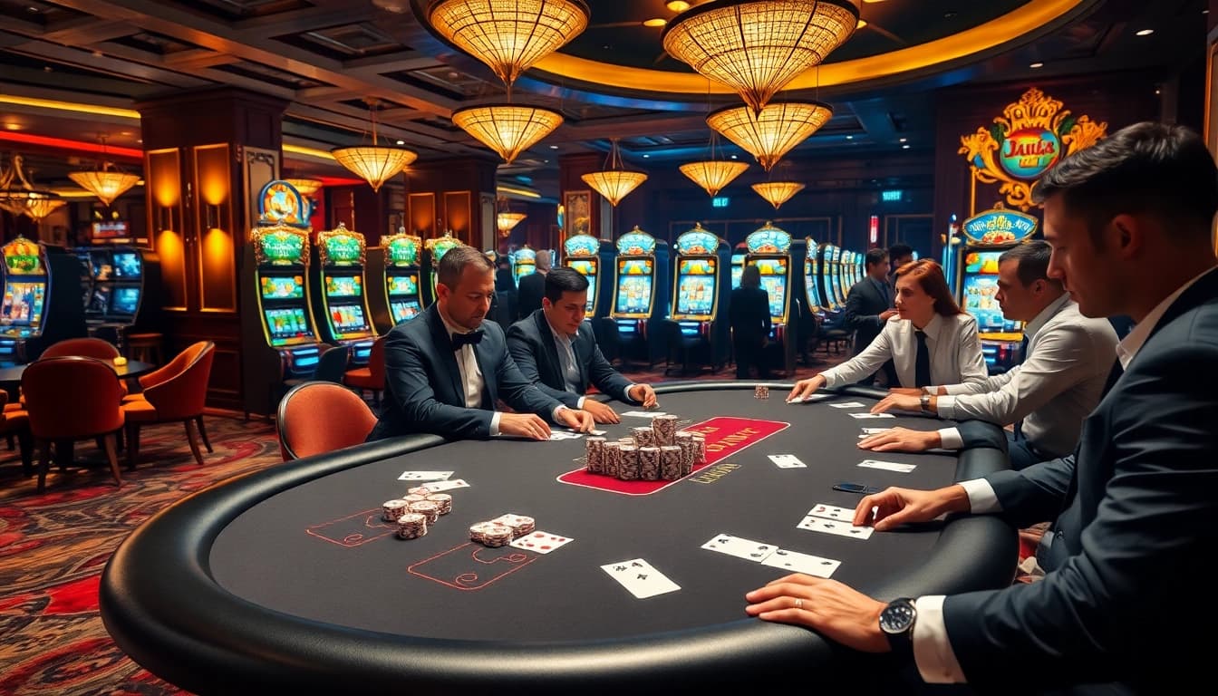 Engage in thrilling high-stakes poker action at a luxurious casino featuring da88 elements.