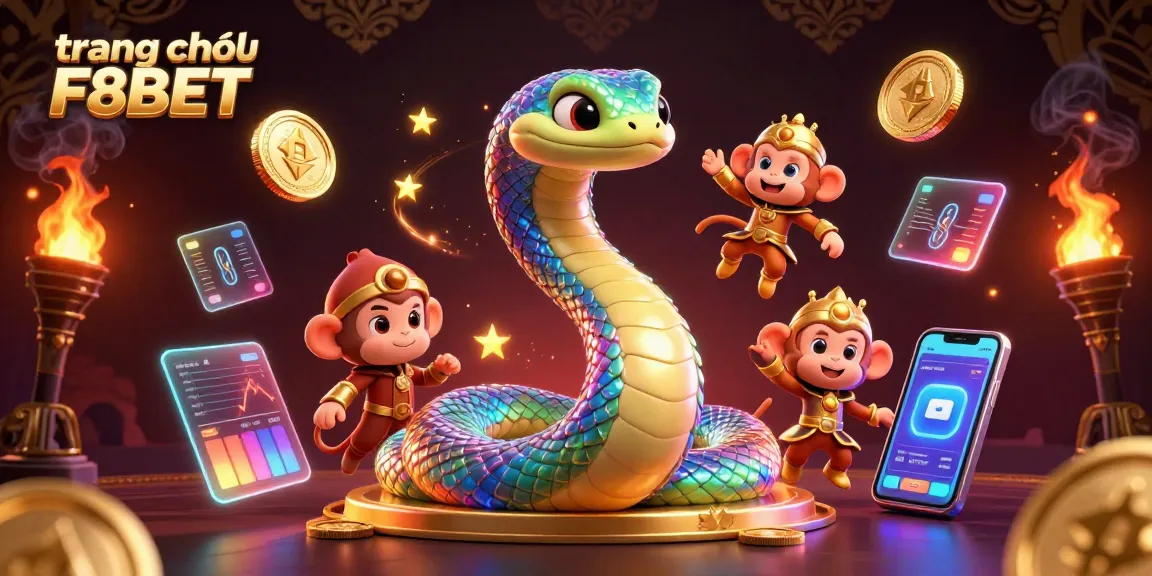 Experience the thrill at trang chủ F8BET, where vibrant characters interact amid dazzling gaming elements.