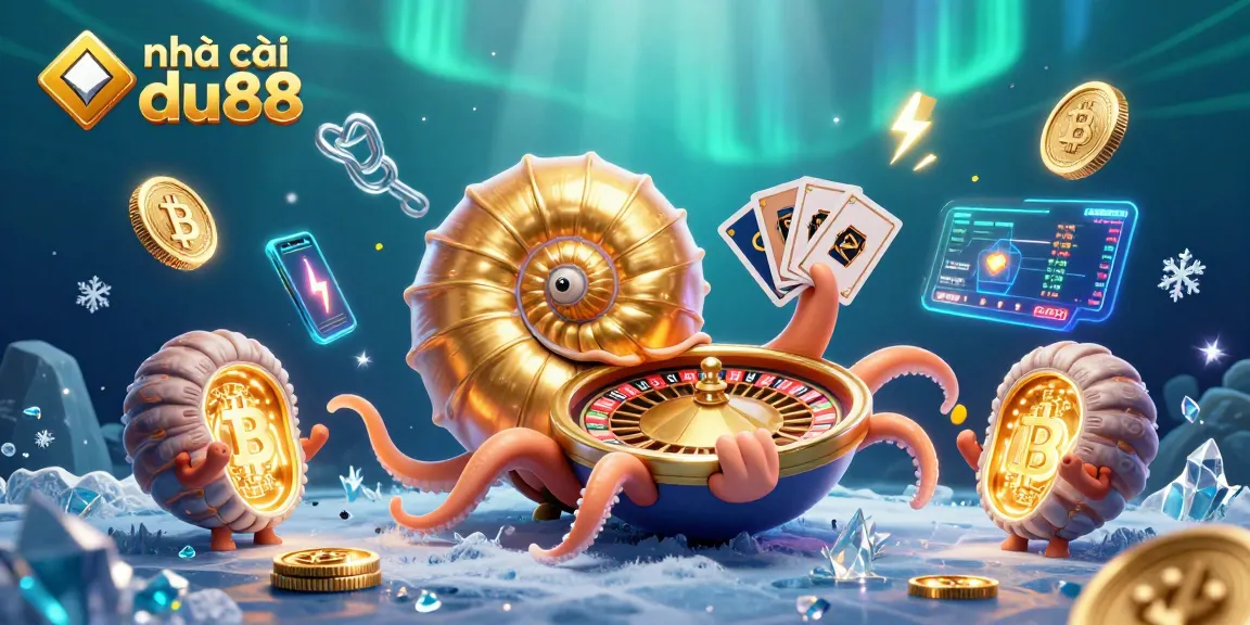 Engage with nhà cái du88's vibrant casino scene featuring a giant nautilus with gambling elements.