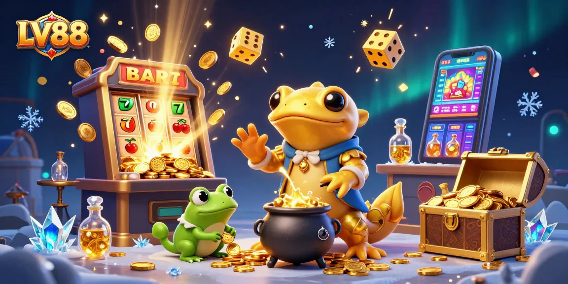 Experience thrilling casino magic with LV88's alchemist transforming gold in a dynamic scene.