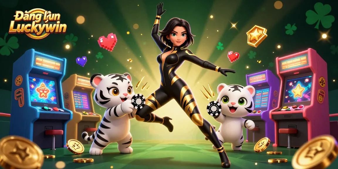 Engage in Đăng nhập Luckywin for thrilling casino games surrounded by vibrant 3D graphics.