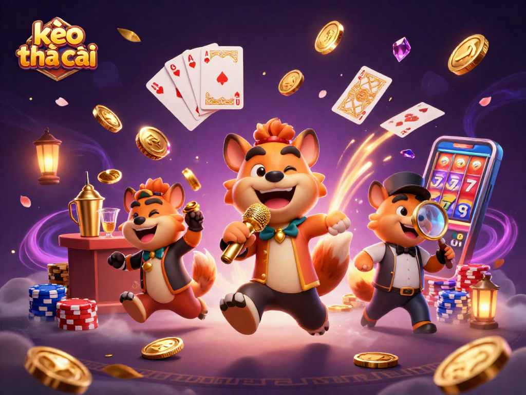 Engage with kèo nhà cái as hyenas entertain in a vibrant casino scene filled with treasures.
