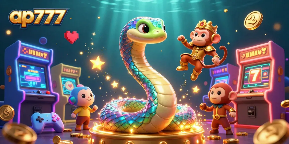 Jogue jogos emocionantes na ap777 apresentando uma cena vibrante de uma serpente arco-íris e do rei macaco em meio a elementos dinâmicos de cassino.
