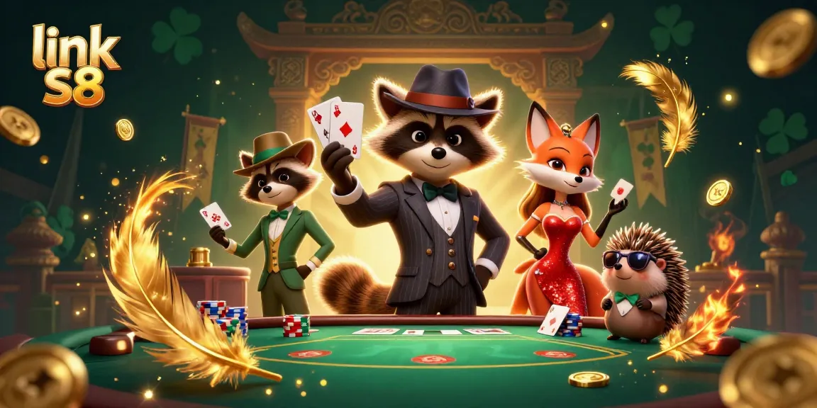 Experience excitement with link S8 at a vibrant poker scene featuring dynamic characters and elements.
