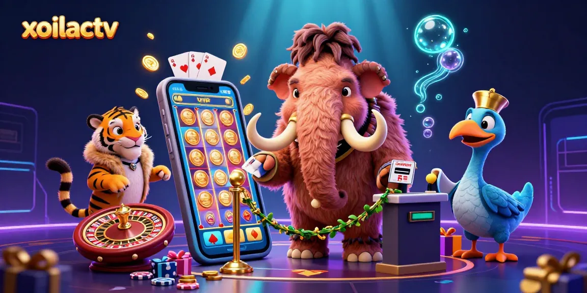 Experience the excitement of xoilactv with a vibrant casino scene featuring dynamic characters and gambling elements.