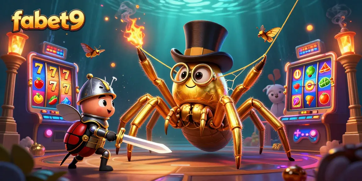 Experience the thrill of fabet9 as the golden tarantula leads a vibrant casino adventure with magical reels.