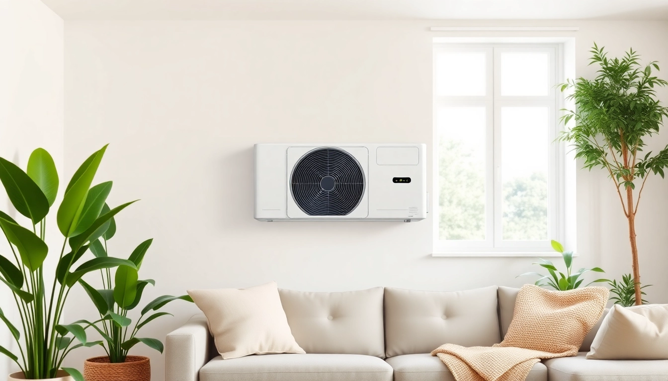 Install a mini split ac efficiently to enhance a cozy living room's atmosphere.