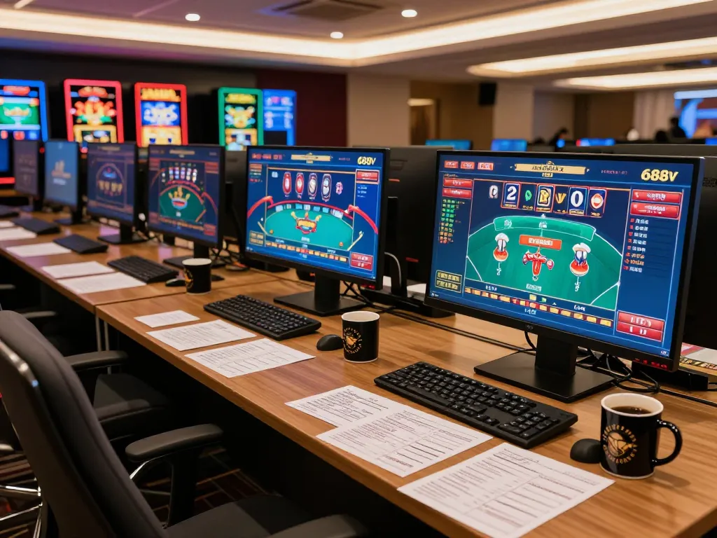 Experience thrilling gameplay with 688v in a luxurious online gaming environment showcasing various casino games.
