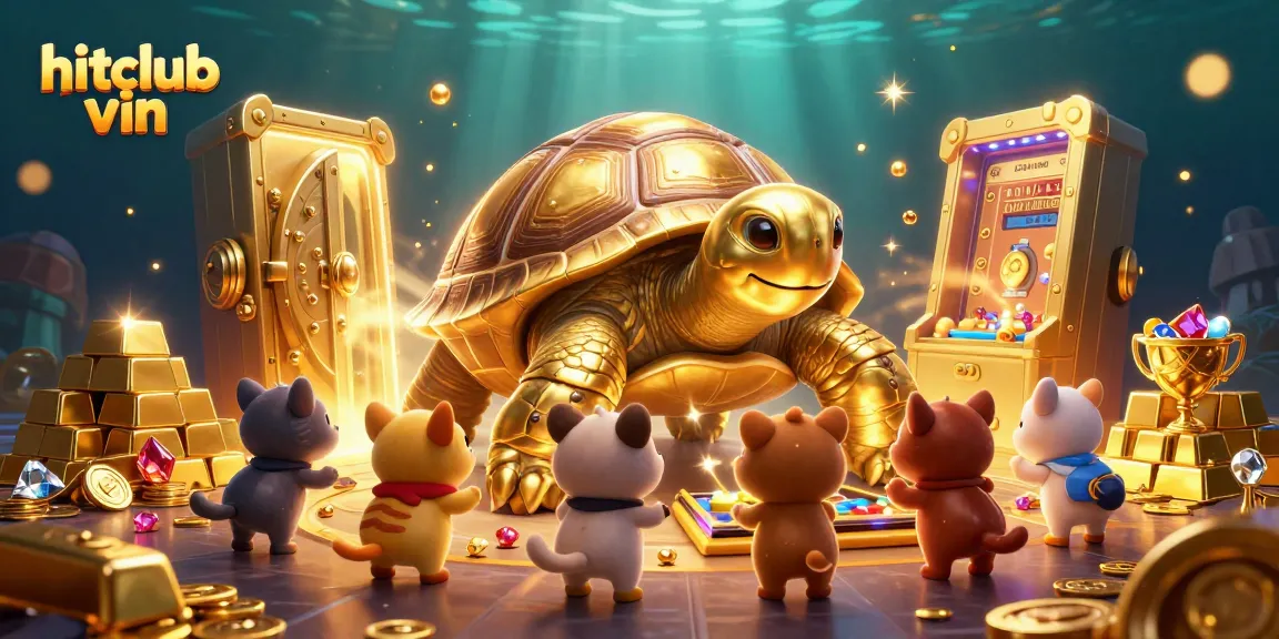 Engage with hitclub vin by playing exciting games in a vibrant casino scene filled with treasure.