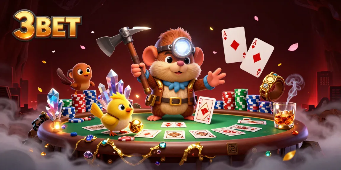 Join the excitement of 3 BET with a treasure hunter in a vibrant gambling adventure.