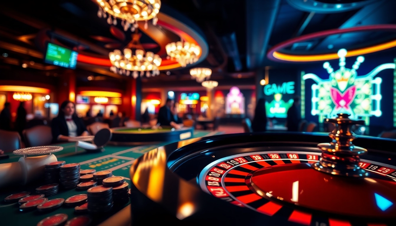 Menampilkan permainan roulette di kasino dengan fokus pada https://abrakamakra.cz/jak-vyrobit-hackovanou-meduzu/ dan suasana kasino yang meriah.
