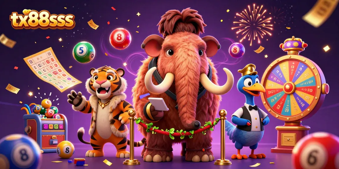 Bounce into excitement with tx88sss as the mammoth checks IDs at the casino entrance amidst vibrant confetti!