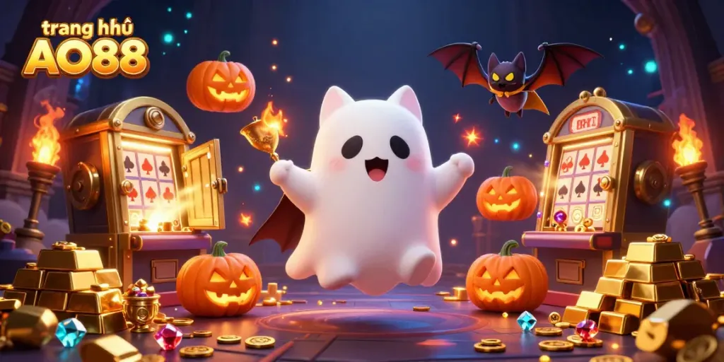Experience the thrills at trang chủ AO88 with ghost cat and treasure elements in a vibrant casino