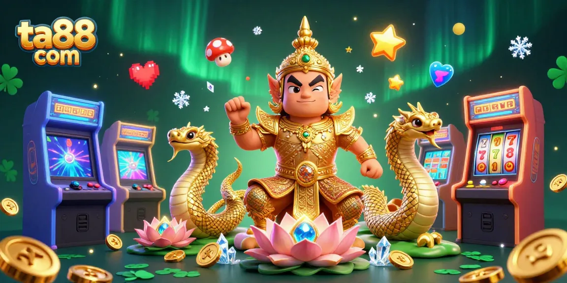 Spin the reels with fortune! ta88 com features a vibrant 3D casino illustration.