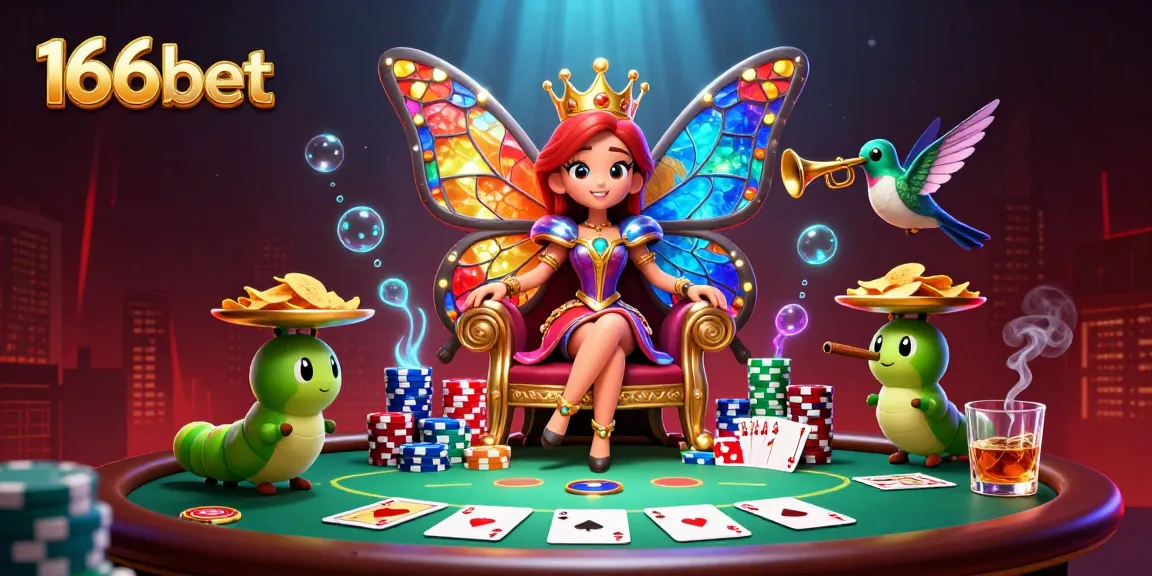 Experience the excitement of 166bet with stunning casino elements and characters in a captivating 3D scene.