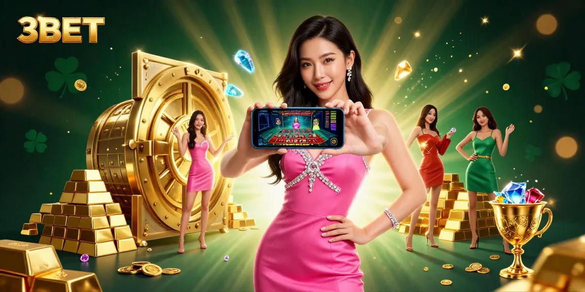 Experience 3BET's top live dealer games with stunning visuals and exciting elements in this vibrant illustration.