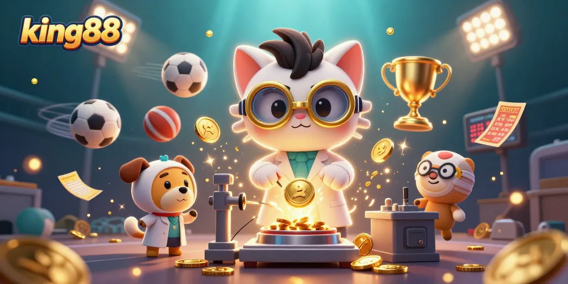 Engage with king88's thrilling casino experience through vibrant 3D characters and dynamic sports elements.