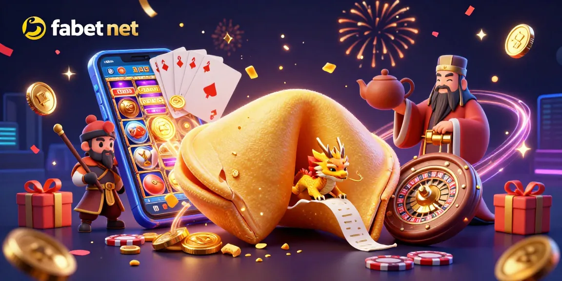 Experience exciting wins at fabet net with golden fortune cookies, dragons, and vibrant casino games.
