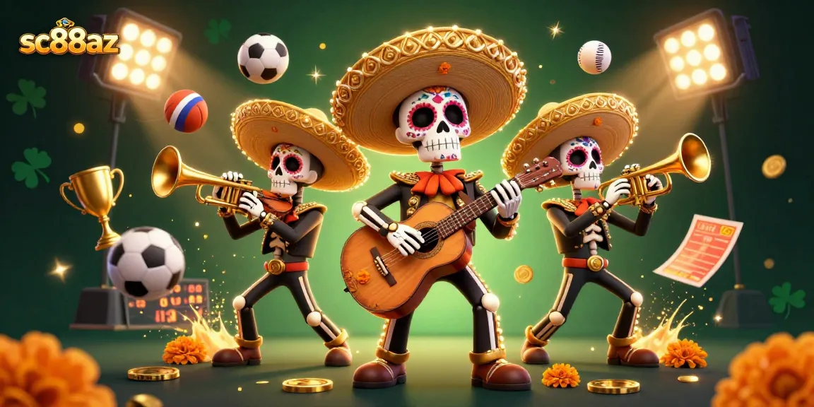 Engage in thrilling gameplay at sc88az with vibrant 3D casino action featuring mariachi band & sports elements.