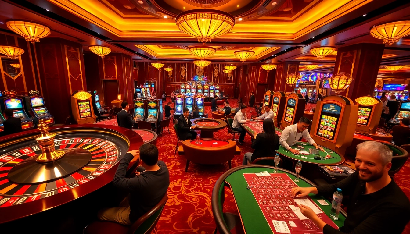Experience dynamic gambling action at VN88 casino with vibrant tables and illuminated slots.