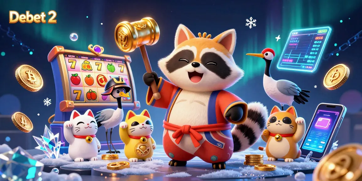 Play and win with Debet 2's colorful slot games featuring lucky symbols and fun characters.