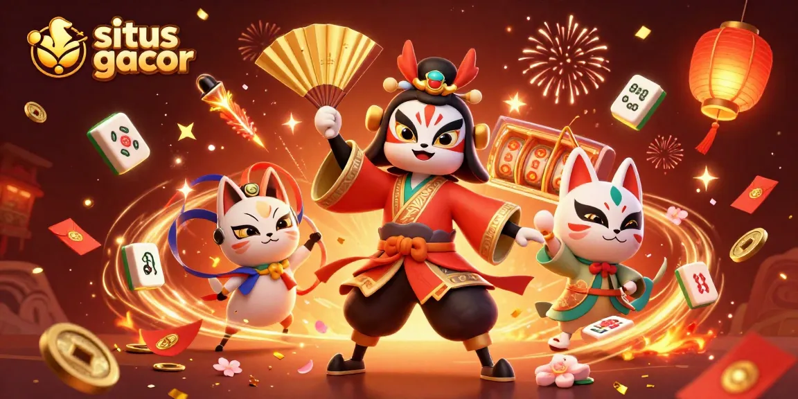 Experience the thrill of situs gacor with dynamic gaming elements featuring vibrant characters and celebratory effects.