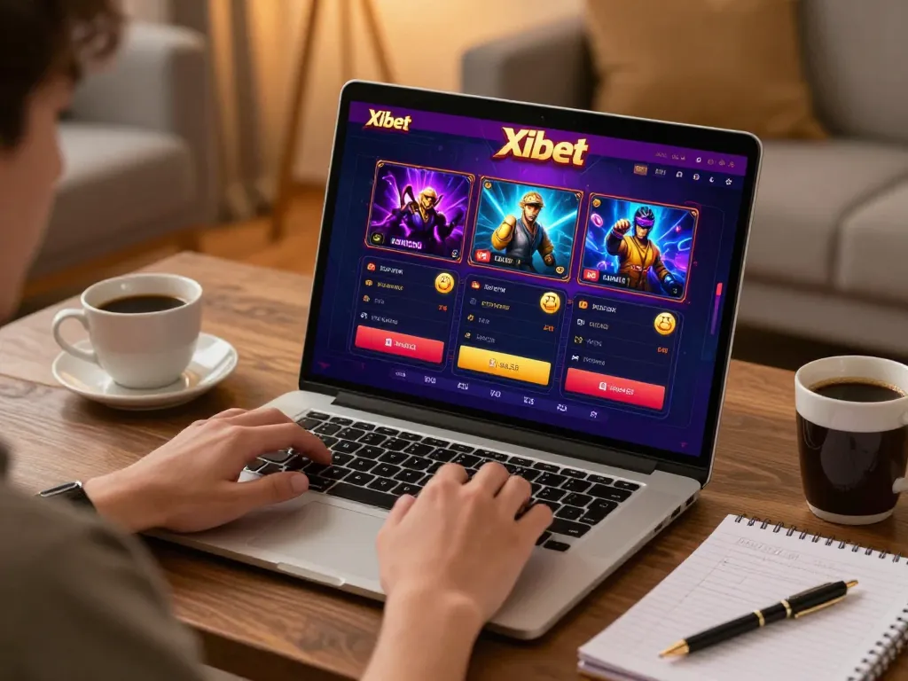 Players enjoying immersive experience at nhà cái XIBET online casino platform on laptop