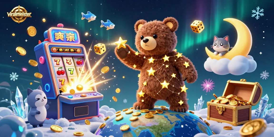 Engage in thrilling games at viralmeister with our vibrant casino-themed illustration.