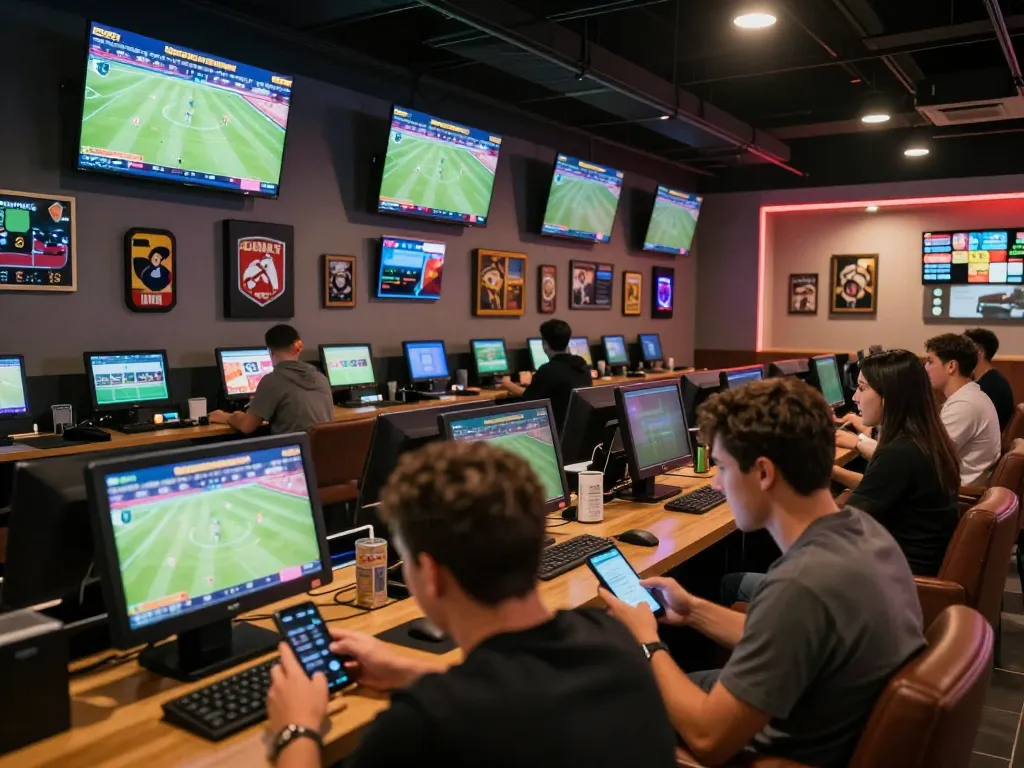 Exciting sports betting action at XX88 with patrons engaging in real-time betting.