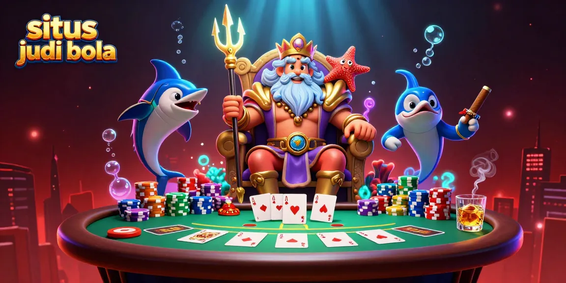 Menggugah semangat judi dengan situs judi bola yang menampilkan Raja Laut dengan trident bersinar di panggung poker.