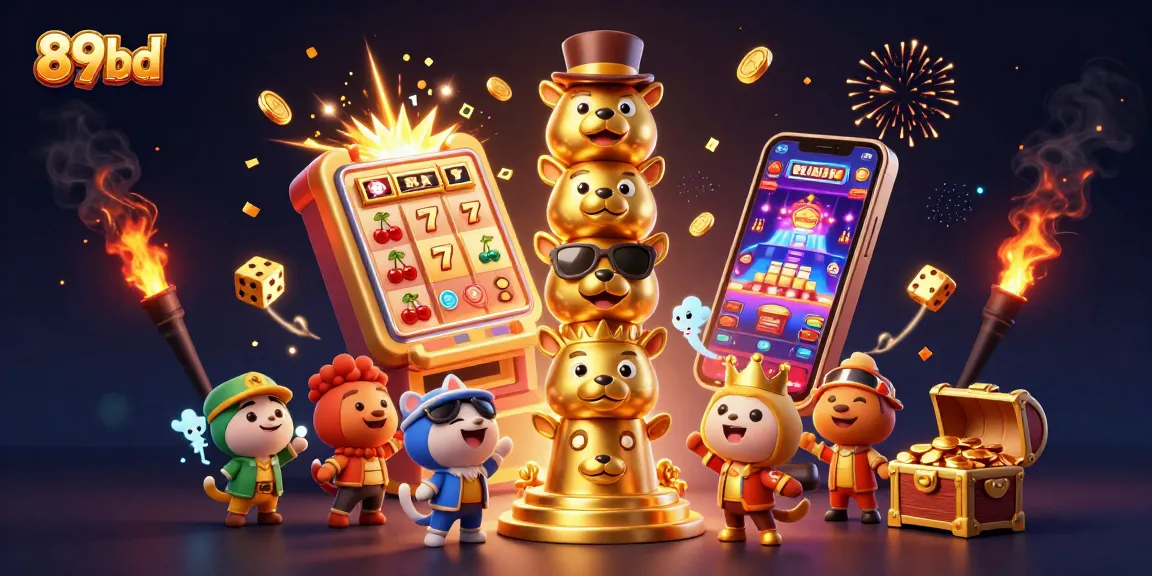 Engage with thrilling slots at 89bd featuring a vibrant 3D casino scene.