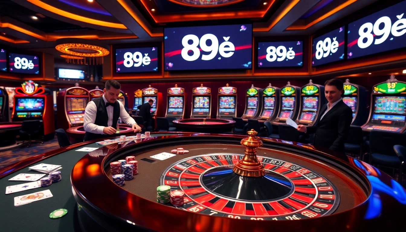 Viva a emoção com a 89e em uma mesa de cassino animada, cheia de jogadores e jogabilidade vibrante.