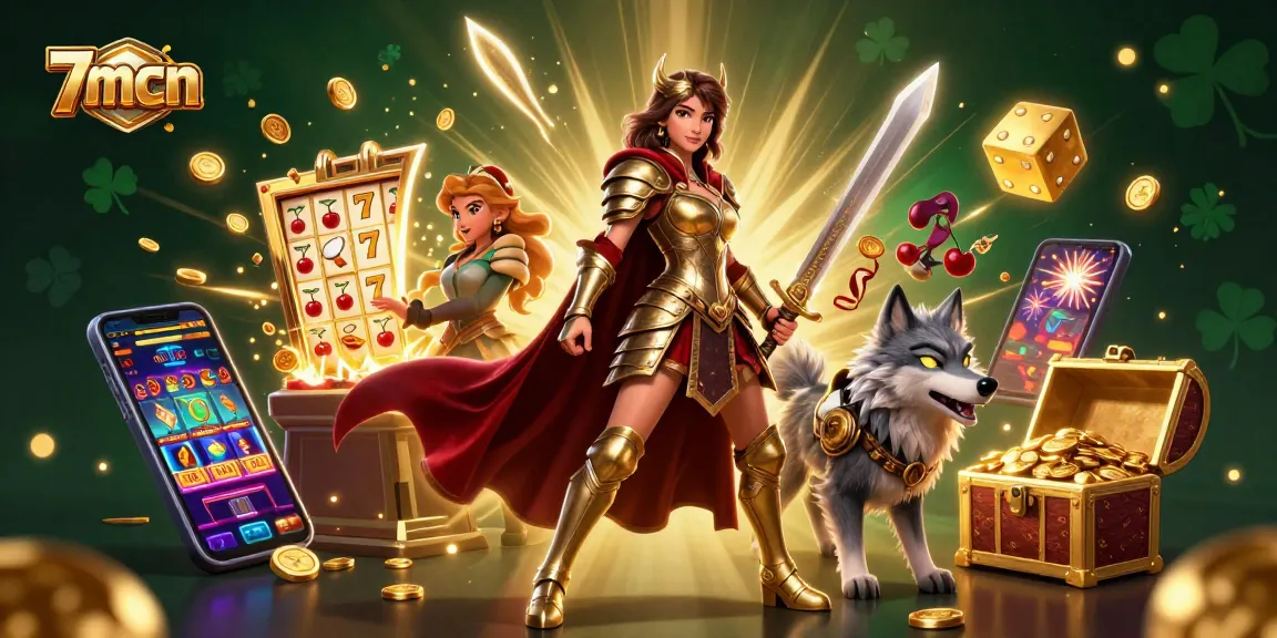 Experience the thrill of 7mcn with a warrior queen and slots bursting with winnings.