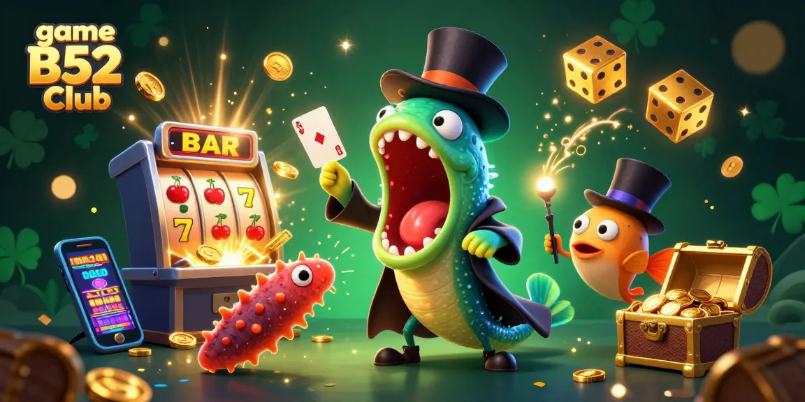 Join the thrill at game B52 Club with vibrant elements bursting from a dynamic casino scene.