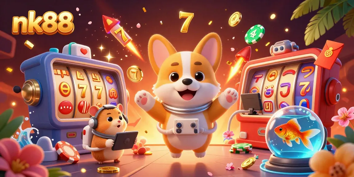 Win big with nk88 at the vibrant, dynamic online casino featuring slot reels and cosmic characters