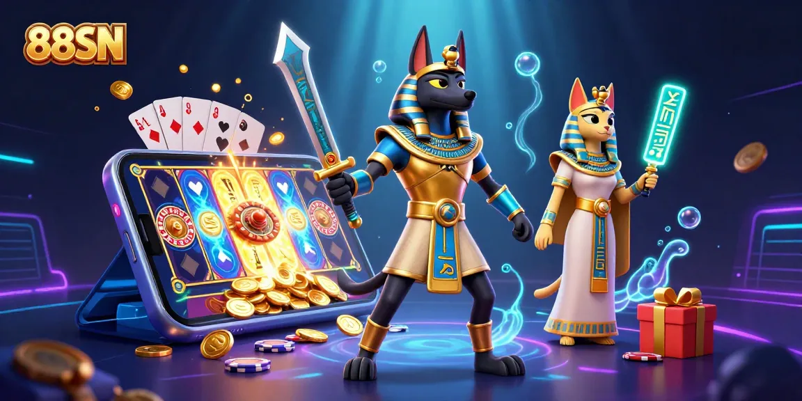 Engage with thrilling gaming experiences at 88SN, featuring dynamic slot games and vibrant casino elements.