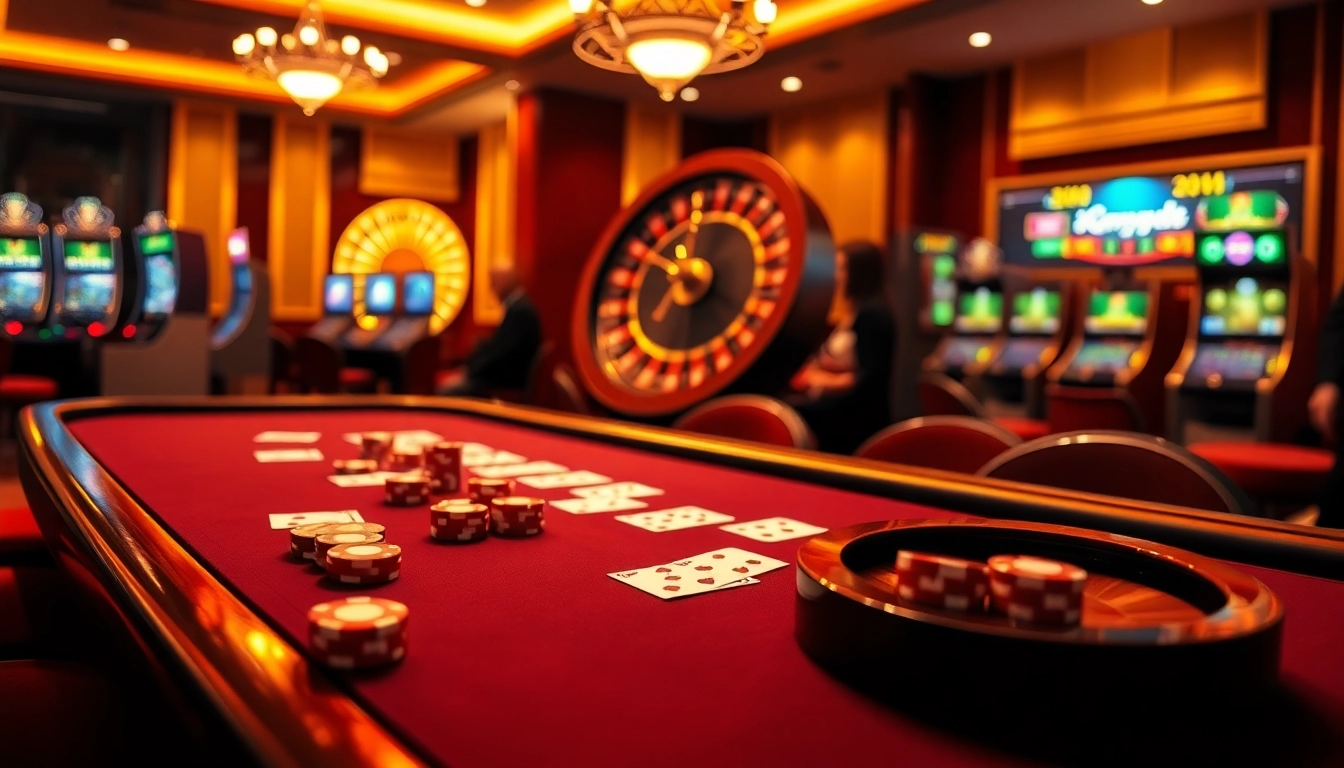Experience thrilling moments at rr88 com with vibrant poker tables, colorful chips, and engaged players in a luxury casino.
