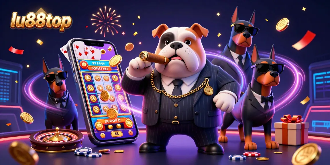 Experience thrilling games at lu88top with action-packed casino scenes featuring vibrant slot games and exciting characters.