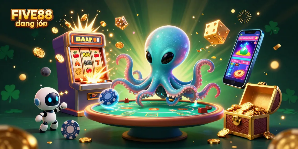 Experience thrilling gameplay with FIVE88 đăng nhập featuring vibrant 3D casino elements and dynamic characters.