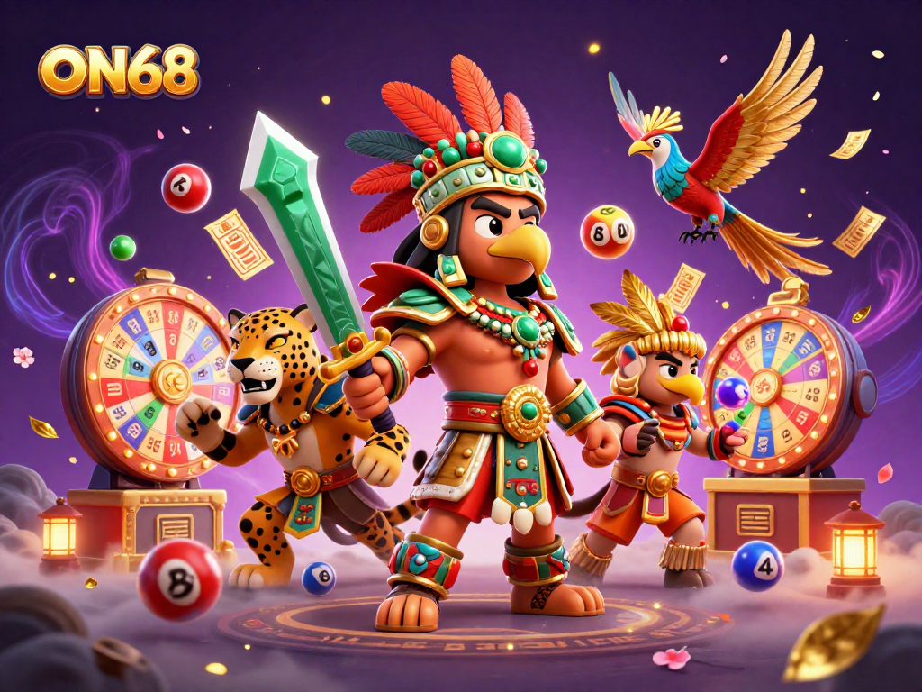 Experience thrilling moments at ON68 with vibrant lottery draws and engaging characters.
