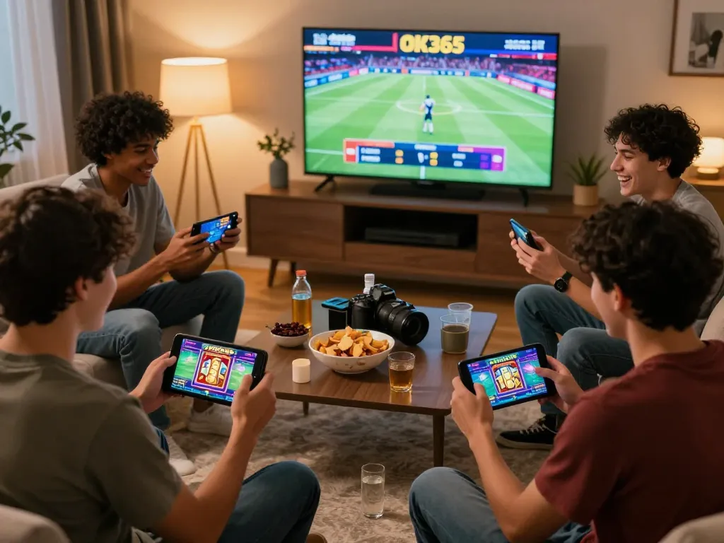 Engaging online gaming scene showcasing diverse players enjoying OK365 with vibrant graphics and a jackpot win atmosphere.