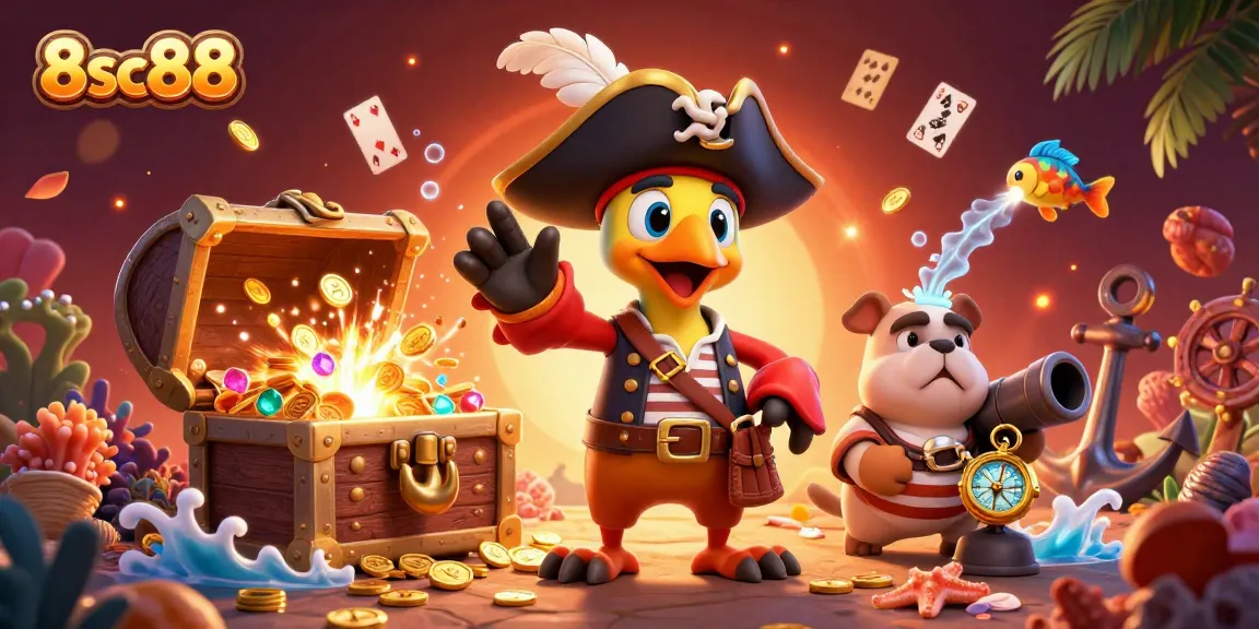 8sc88 players experience thrilling underwater action with treasure chests and colorful elements in an engaging casino setting.