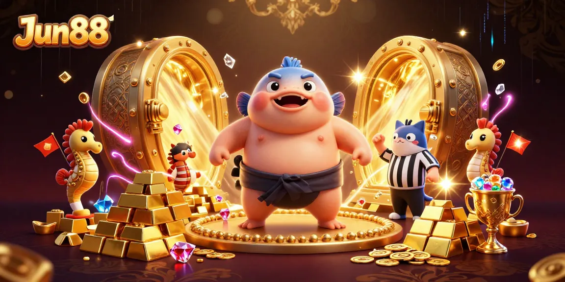 Experience the thrilling casino world with Jun88's vibrant underwater scene of action and excitement.