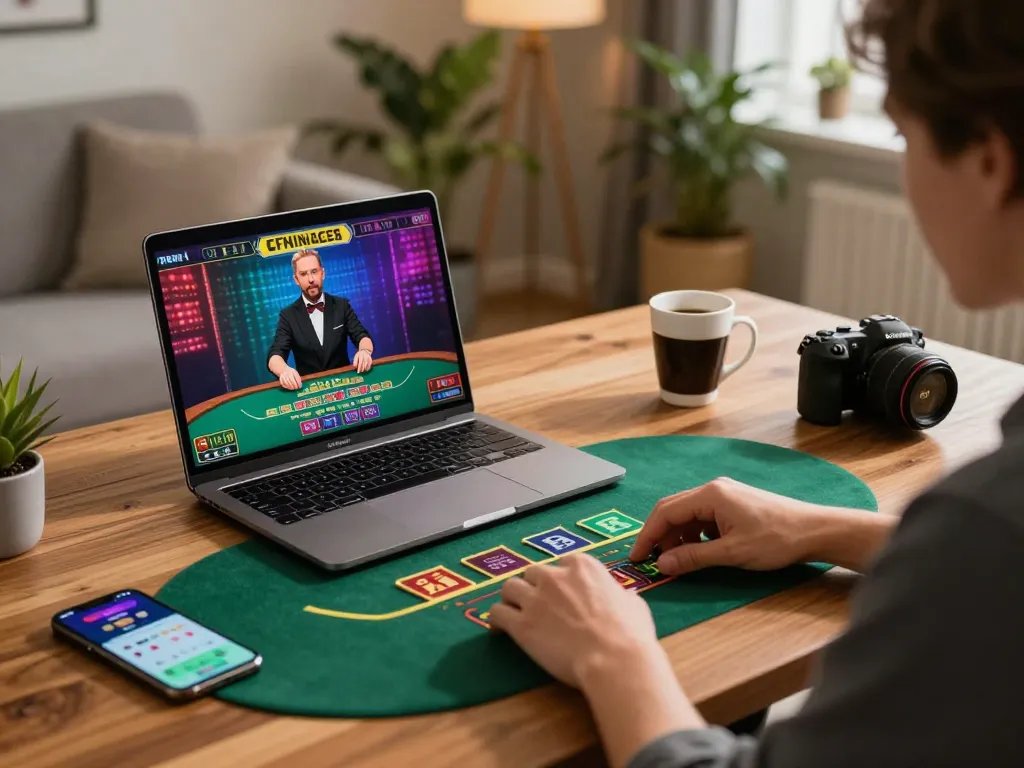 Player engaging in live dealer blackjack on cm88 platform from the comfort of home.