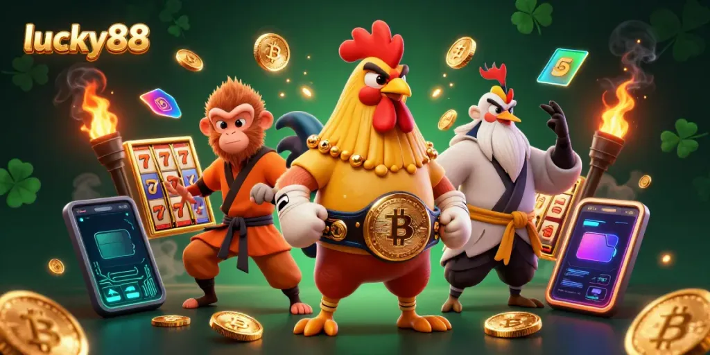 Engage with the exciting lucky88 slot scene featuring vibrant characters and animated game elements.